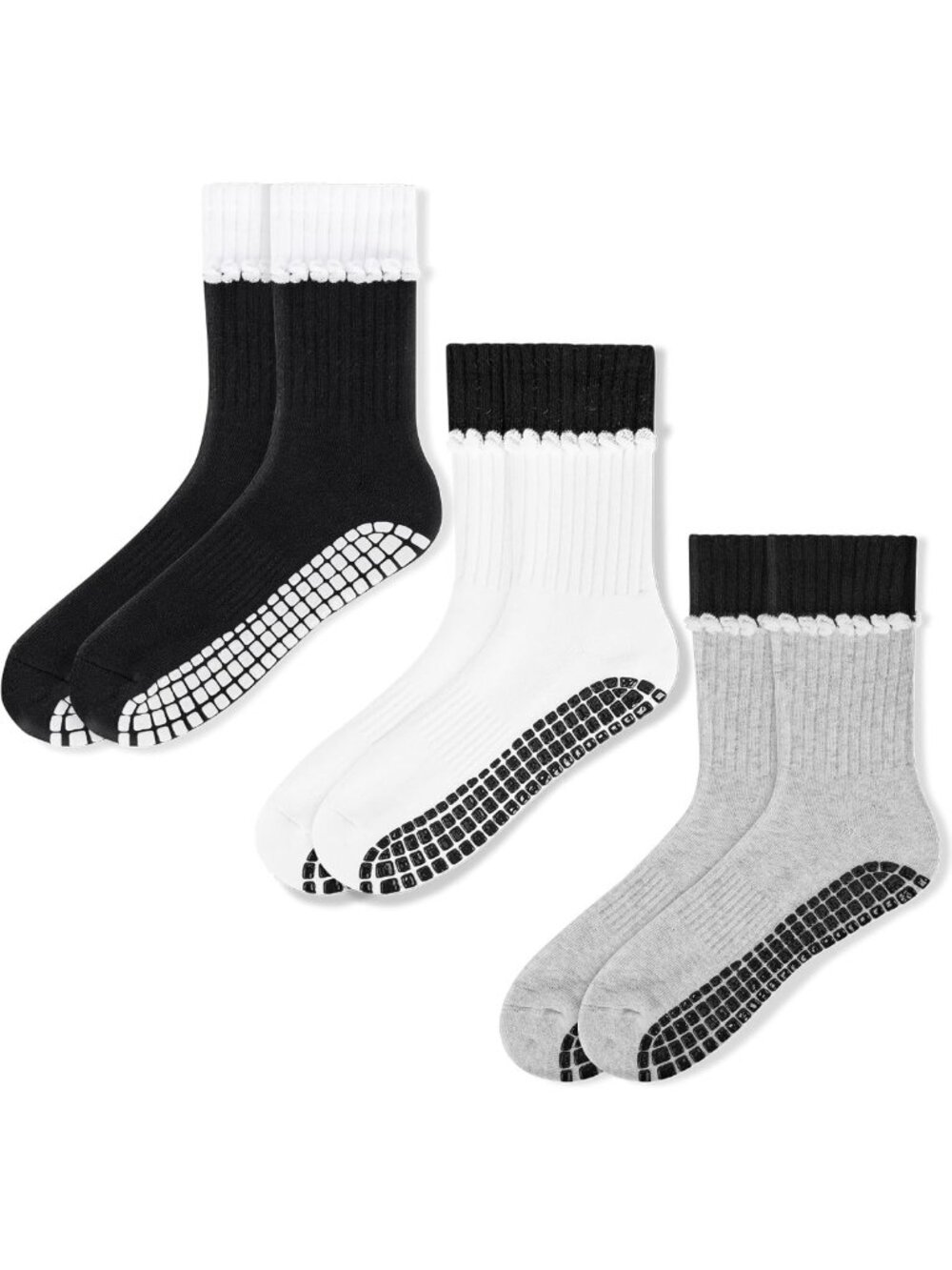 Non-Slip Grip Socks for Women | Cotton Yoga, Pilates, Dance & Barre Socks